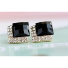 10pair/lot   free shipping  European and American jewelry, fashion luxury black jewel diamond earring earrings  wholesale