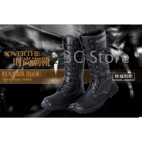 free shipping 2012 new Autumn and winter men's casual high boots Side buckle  male boots army boots