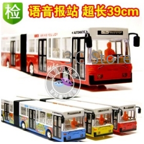 Bus-stop -long double bus car model electric sound and light buses children toy car model bus