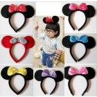 Free Shipping 20pcs/lot Fashion 7Colors Mickey Minnie Mouse Ears Headband/Cute Girl Ribbon,  Hairbands, Hair Accessories