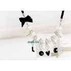 Free Shipping! 50pcs/lot 100% Guaranteed love letter pearl jewelry pendant necklace, wholesale sweater chain, Hot Sale