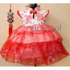 Children's cheongsam * children dress  skirt * * Chinese costumes take * flower girls dress 