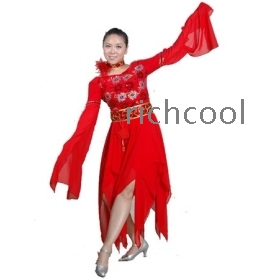 Red eight disc cantata clothing/modern dance/dance skirt dancing performance clothing/stage show clothing 