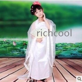 Fairy children white costumes female Chinese costume high-ranked imperial concubine snow spinning ancient costume skirt 