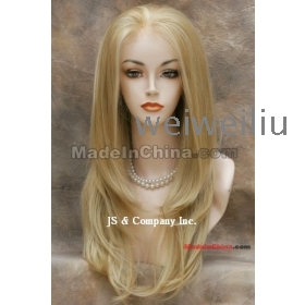 2012 Φυσική περούκα Lace Long Straight Blonde Mix ( Δωρεάν αποστολή )