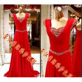 Korean version of the Korean dress bride wedding toast dress red dress long section xj8686 