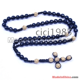 Hotsell Yellow Crystal rosary  Beads necklace wholesale With 10% Discount !!!