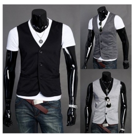 2012! Suit le gilet d'expédition des hommes libres de mode Top Slim & Fit Luxe entreprise Dress Vest 3 boutons chauds