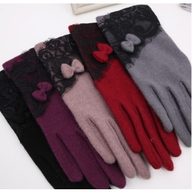 Free Shipping! 2012 wool gloves autumn and winter thermal female  decoration gloves 