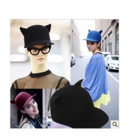 Free Shipping ! Dome fedoras 2012 street style small little   ears pure woolen hat 