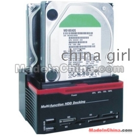 ALL IN 1 HDD Docking HDD Multi-Function -Dockingstation 2.5/3.5 SATA + IDE HDD USB2.0 USB HUB Card Reader 892u2IS