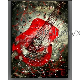 Free shipping Wholesale Retail MODERN ABSTRACT OIL PAINTINGS Decorative Bar Music Instrument Guitar Violin Living Bedroom Violin View Sunset Sunrise Home Hotel Office 10046 