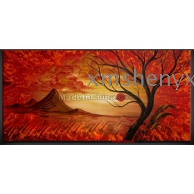 Free shipping Wholesale Retail Handicraft Modern Abstract Oil Paintings Tree Floral Landscapes Sun Still Lifes Livingroom Floral Traditional Scenery Seascape Pine Trees  Mountain Sunset Sunrise 10049