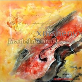 Free shipping Wholesale Retail Handicraft Modern Abstract Large Wall Decor Canvas Oil Painting Violin Music Bar Paino Unframed Home Hotel Office Scenery  10017