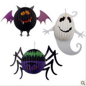 Halloween decoration property supplies pumpkin lantern solid ball bat  spider paper lantern 