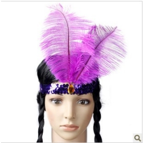 COS feather headdress Indian tire colour feather tire bead piece Indian  hoop 