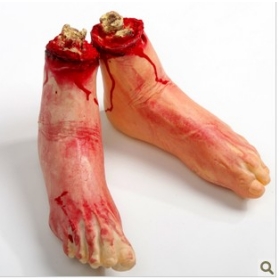 Halloween Halloween supplies props bar haunted house decoration high-grade lifelike terrorist  blood feet false feet 