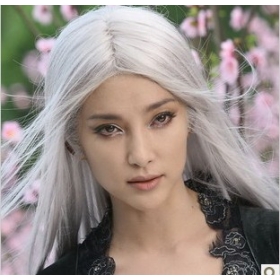 Questa mascherata cosplay bianco puro parrucca inuyasha gloria , Luo streghe lunghi capelli lisci