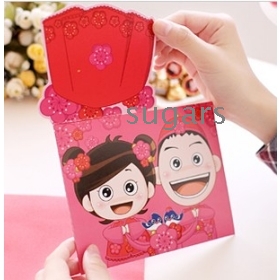 Wedding supplies  cartoon wedding invitations Chinese style wedding invitation high-grade invitation card 23227 