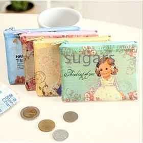 Pequeño monedero del cambio / bolso de 13.128 llaves Han, Corea del Sur hermosa pequeña rejilla transparente chica