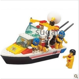 Kleine ruban assembleert speelgoed lego soort plastic blokken 119 centrale open reddingsboot B3600