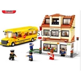 Small ruban educational PinCha building new city bus - campus bus M38 - B0333 