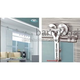 Elegant Stainless Steel GLASS SLIDING BARN DOOR HARDWARE