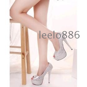 Free Shipping Wholesale New arrival sexy serpentine  nightclub sexy super peep toe soled heels shoes EU35-40