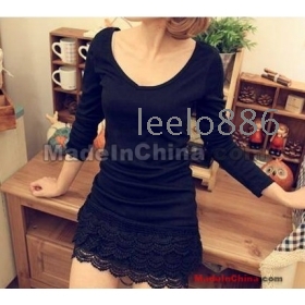 Free Shipping Wholesale Hot Sale Specials new style sweety girl  lace dress Korean Slim bottoming shirt