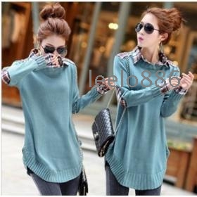 Free Shipping Wholesale New arrival women's hot sale fashion simple colorful  two-piece sweater long-sleeved sweater