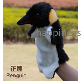 free shipping Large toy penguins animal cartoon finger accidentally