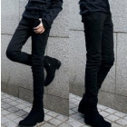 free shipping Han edition straight dark blue pants black skinny jeans a pencil    