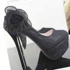 free shipping Frosted nightclub sexy sequins high with the wedding shoes    