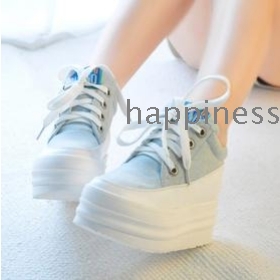 free shipping Han edition in increased leisure canvas sponge thick bottom movement for women's shoes      