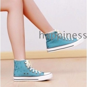 free shipping Female bud silk flat with high help system with  bottom recreational canvas shoes  