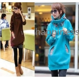 free shipping The new female leisure  street turtle neck long sleeve fashion thick guard coat 