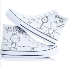 free shipping Graffiti hand-painted female loon high help the female canvas shoes 