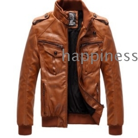 free shipping Male han LiLing leather cultivate one's morality locomotive PU leather jacket  