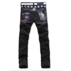 free shipping Printed straight han edition cultivate one's morality men's young black jeans    