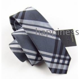 free shipping Fashionable male leisure 5 cm deep blue grey grid tie 1827