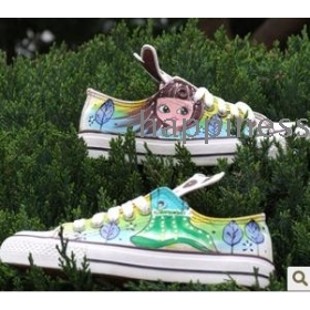 free shipping Female canvas leisure tidal flat shoes lace-up student movement of 65 