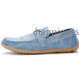 Free Shipping  Han Edition Tide Hollow Out Boat Shoes Breathable Men Leisure Denim color Khaki color Light blue Size 39-44      