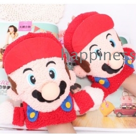 free shipping Winter warm cute cartoon dolls half refers to computer gloves   