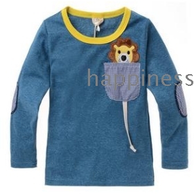  free shipping 8806 affixed cloth embroidered knitted denim blue lion long sleeves 