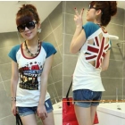  free shipping Women's clothing fashion printed letters m word short sleeve T-shirt   