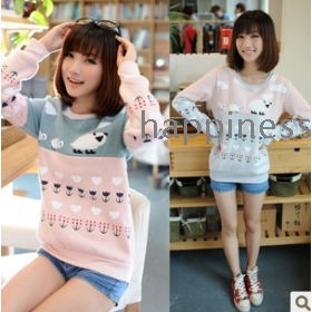 free shipping New large size loose hedge han wei thick cartoon clothing female 