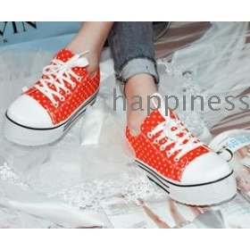 free shipping Han edition in increased leisure sponge thick bottom flat canvas sneakers     