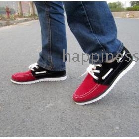 free shipping Male Han Edition Style Grind Arenaceous Boat Shoes Red Yellow Blue Size 39-43   