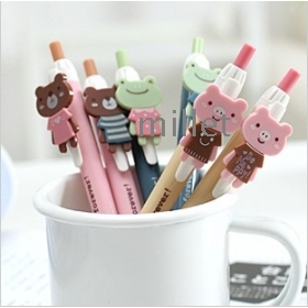 Lazy corner, South Korea stationery painted han cute cartoon can reloading animal ball-point pen 21021 