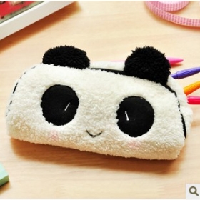 Cute cartoon panda pen bag multi-function plush pen bag 